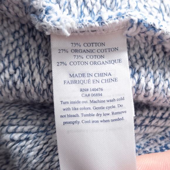 Faherty Hooded Sweater Blue Heather Cotton Size S Coastal Casual - Picture 7 of 8